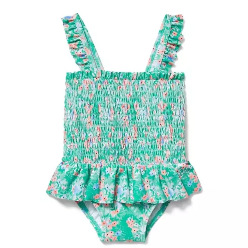 Janie and Jack Ditsy Floral Smocked Swimsuit Size 12-18 Months‎